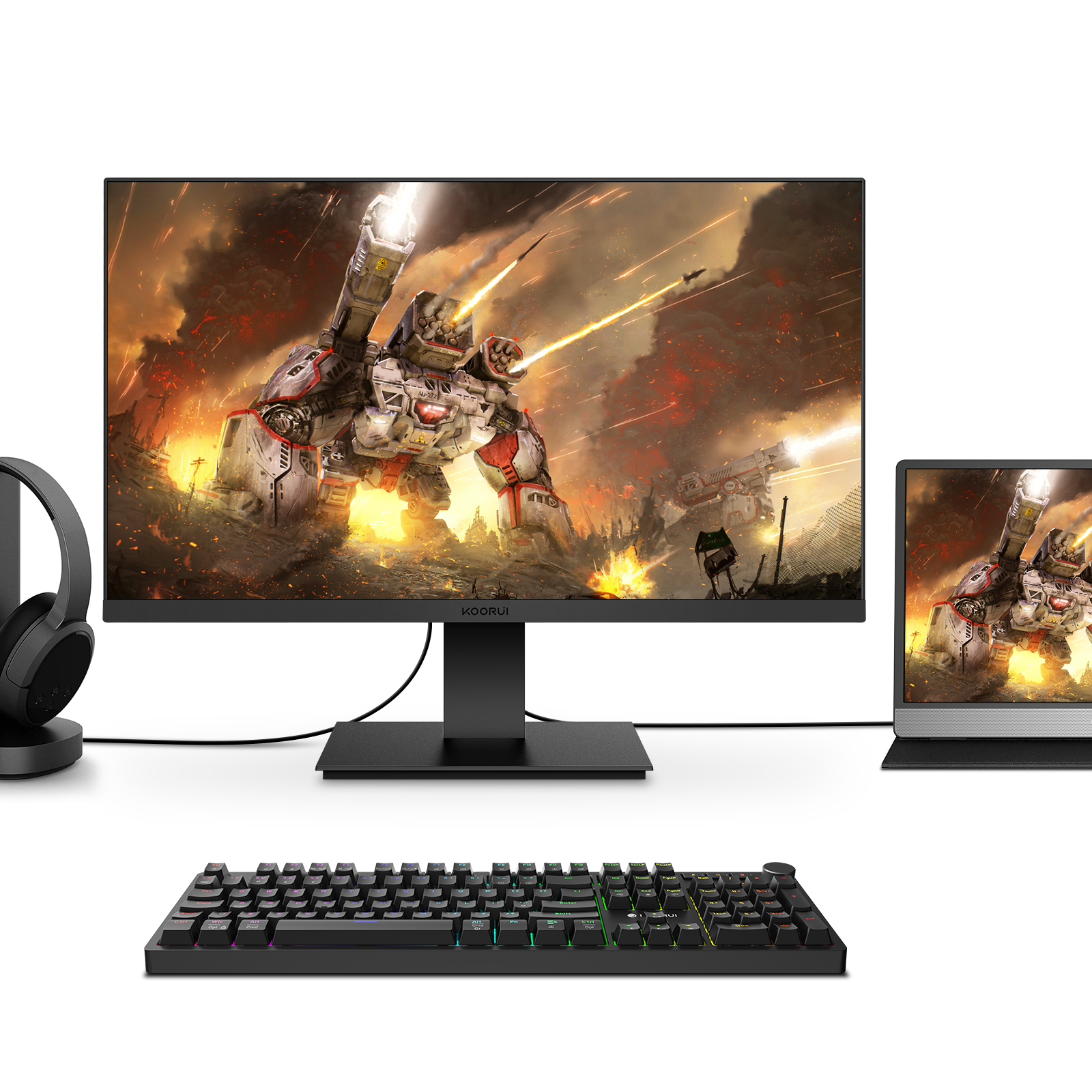 KOORUI 22 inch Computer Monitor,100Hz FHD 1080P PC Desktop Gaming Monitors for Computer,Build-in Speakers,Adaptive Sync,HDMI VGA Ports