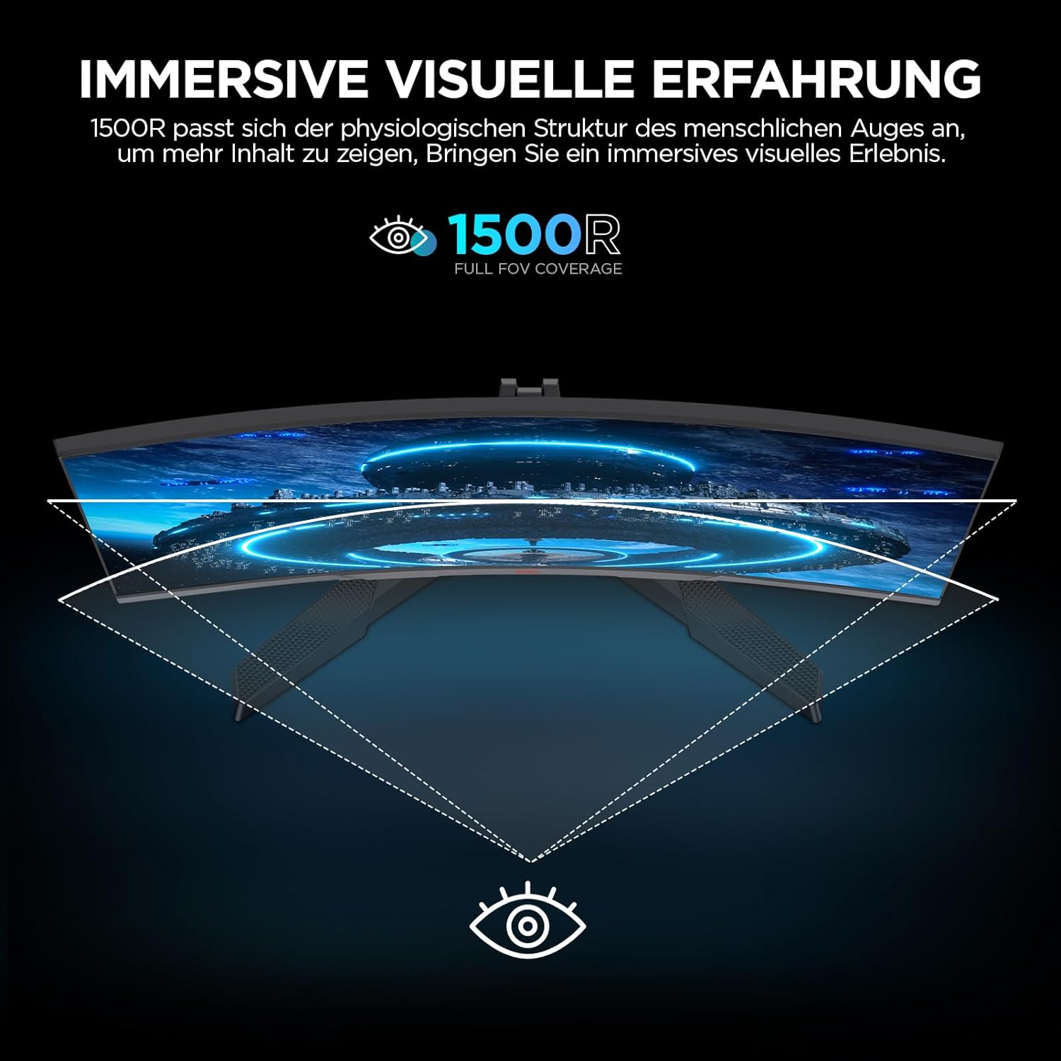 KOORUI 27 Inch Curved Gaming Monitor, FHD 1080p, 1ms Response Time, 180Hz Refresh Rates, HDMI 2.0/DP 1.2, 250cd/m² Brightness