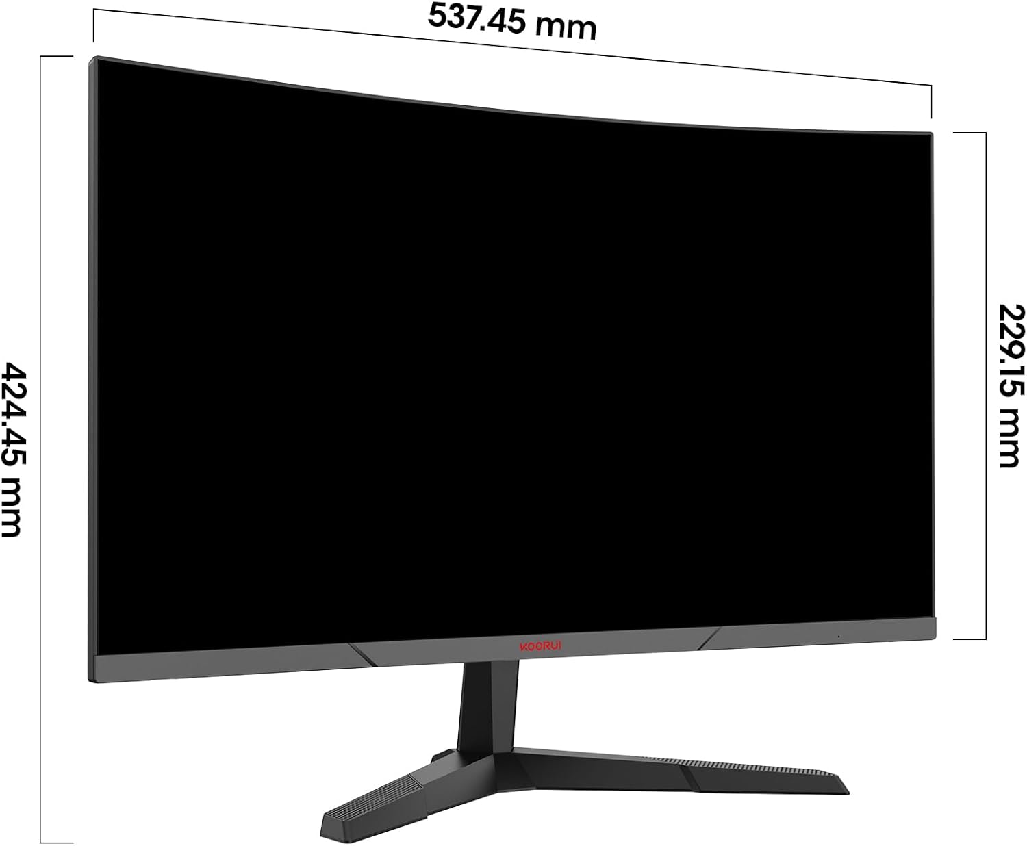 KOORUI 24 Inch Curved Gaming Monitor, FHD 1080p, 1ms Response Time, 180Hz Refresh Rates, HDMI 2.0/DP 1.2, 250cd/m² Brightness