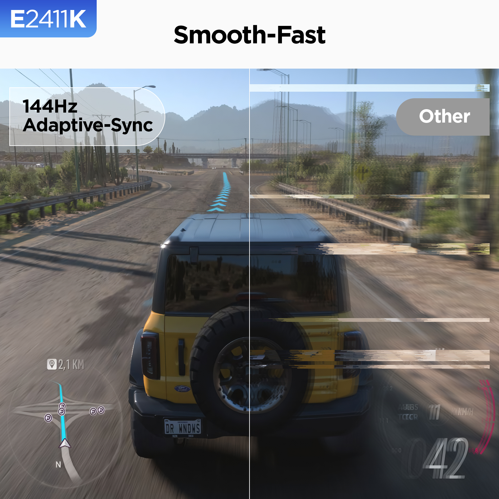 KOORUI 24 Inch Computer Monitor, FHD 1080P 144Hz Gaming Monitor, IPS Display, Free-sync Compatible, 99% SRGB Color Gamut VESA 100 * 100mm Eye Care, Ultra-Slim Frame, Black, E2411K