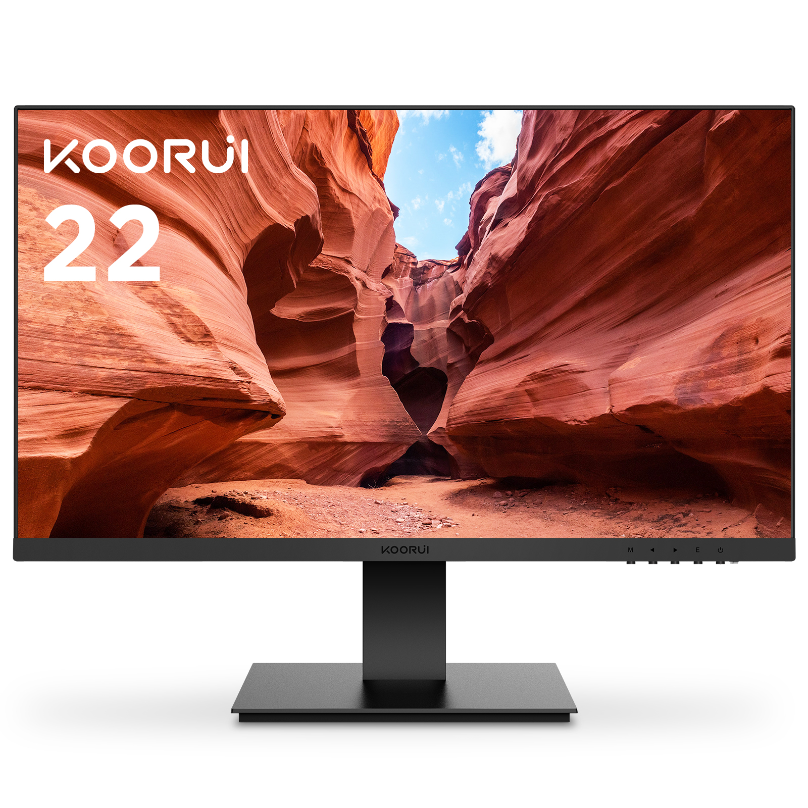  KOORUI 22 Inch 75Hz 99%sRGB LED Computer Monitor,Full HD 1920 x 1080 Office Monitor, VA Desktop Display, HDMI VGA Ports,Vision Care