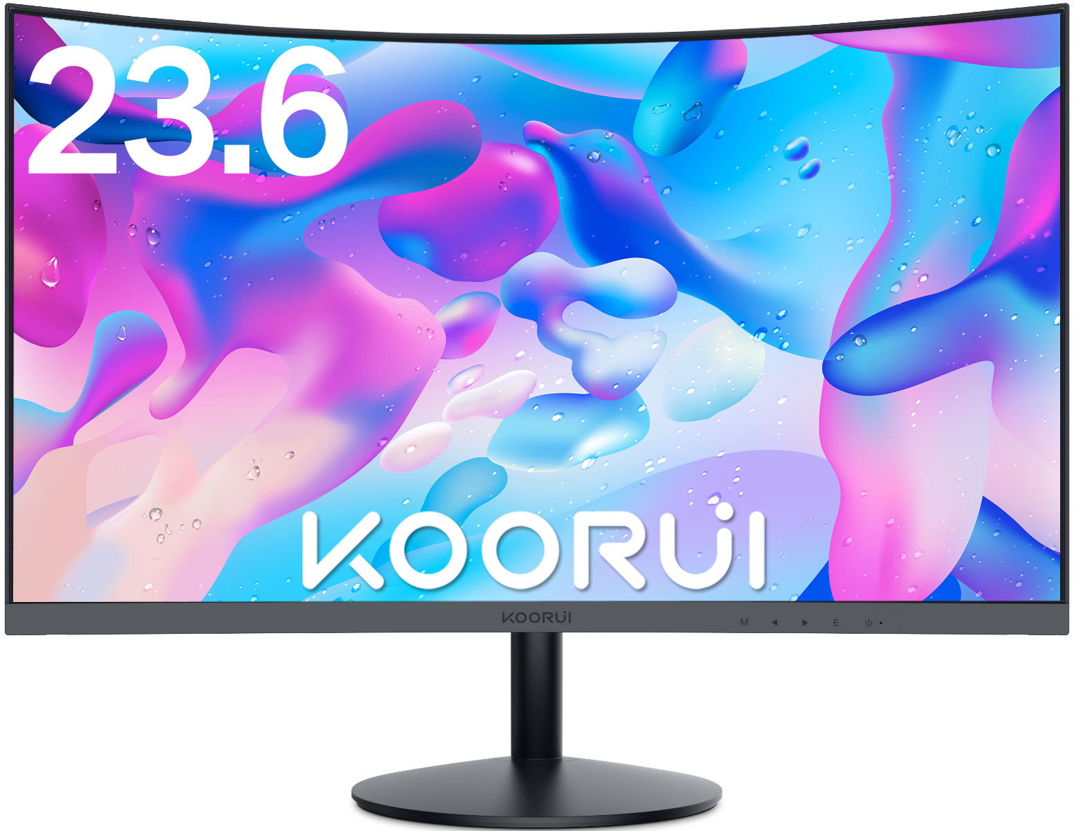 KOORUI 24-Inch Curved Computer Monitor- Full HD 1080P 60Hz Gaming Monitor 1800R LED Monitor HDMI VGA, Tilt Adjustment, Eye Care, Black 24N5C