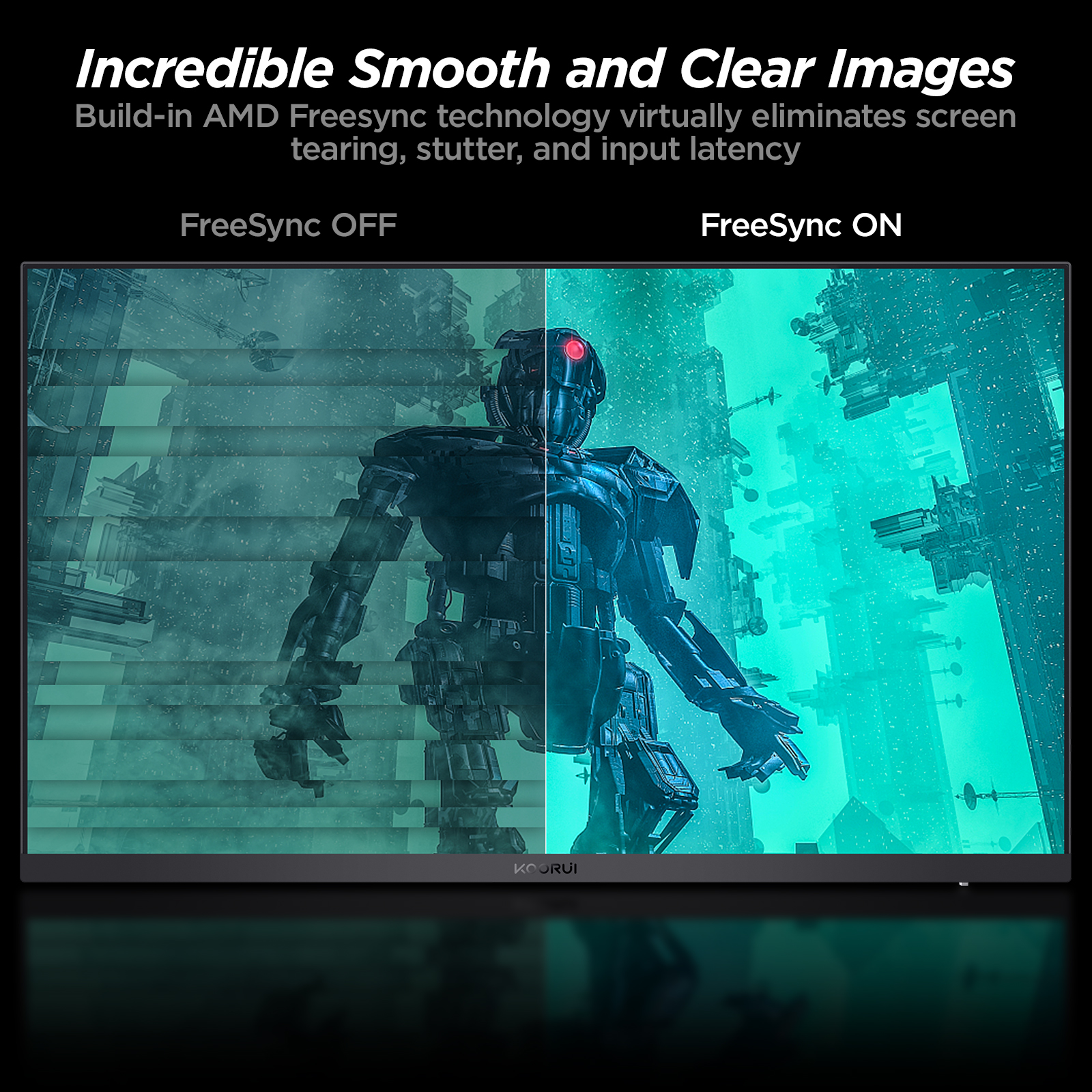 KOORUI 27 Inch Gaming Monitor, 2K Computer Monitors, QHD 1440P, IPS,1ms, Adpitive Sync, HDMI (144Hz), DisplayPort(170Hz), HDR 400, DCI-P3 90%, Height Adjustable, Rotatable