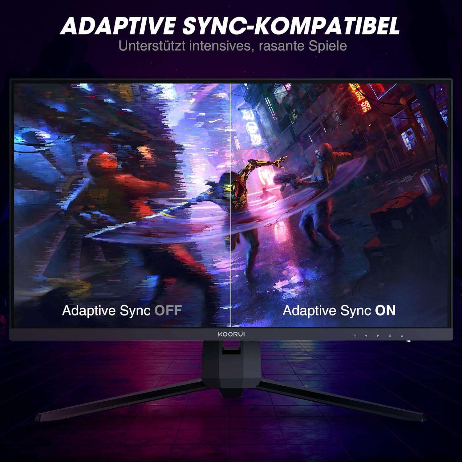KOORUI Gaming Monitor 27 Inch QHD 144 Hz, 1ms, DCI-P3 90% Colour Range, Adaptive Sync, 2560 x 1440, HDMI, DisplayPort