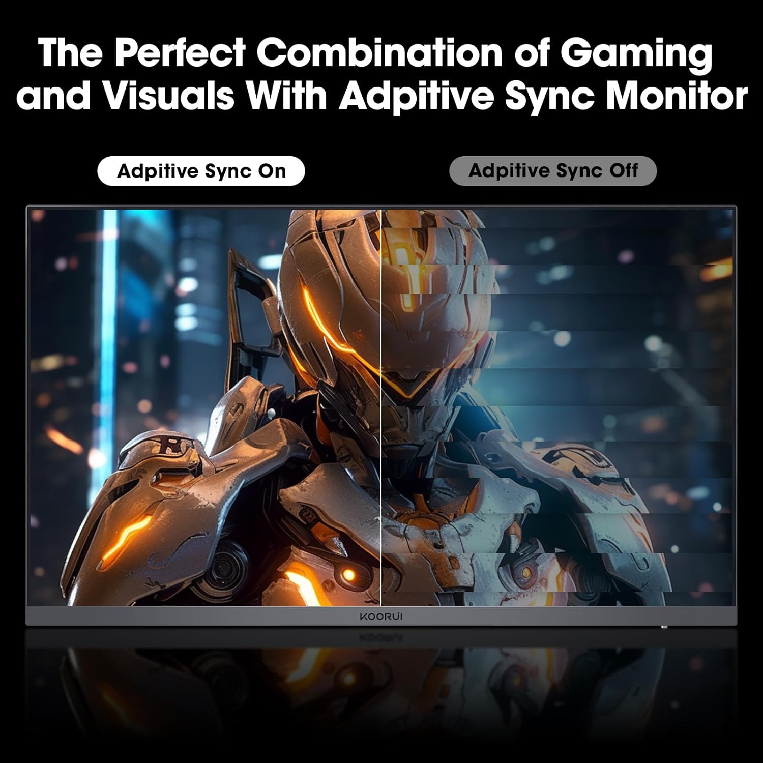 KOORUI Gaming Monitor 27 Inch - WQHD Screen PC, 240Hz, 1 ms, Adaptive Sync, Gsync Compatibility, (2560 x 1440, HDMI, DisplayPort, HDR 400) Black/Red