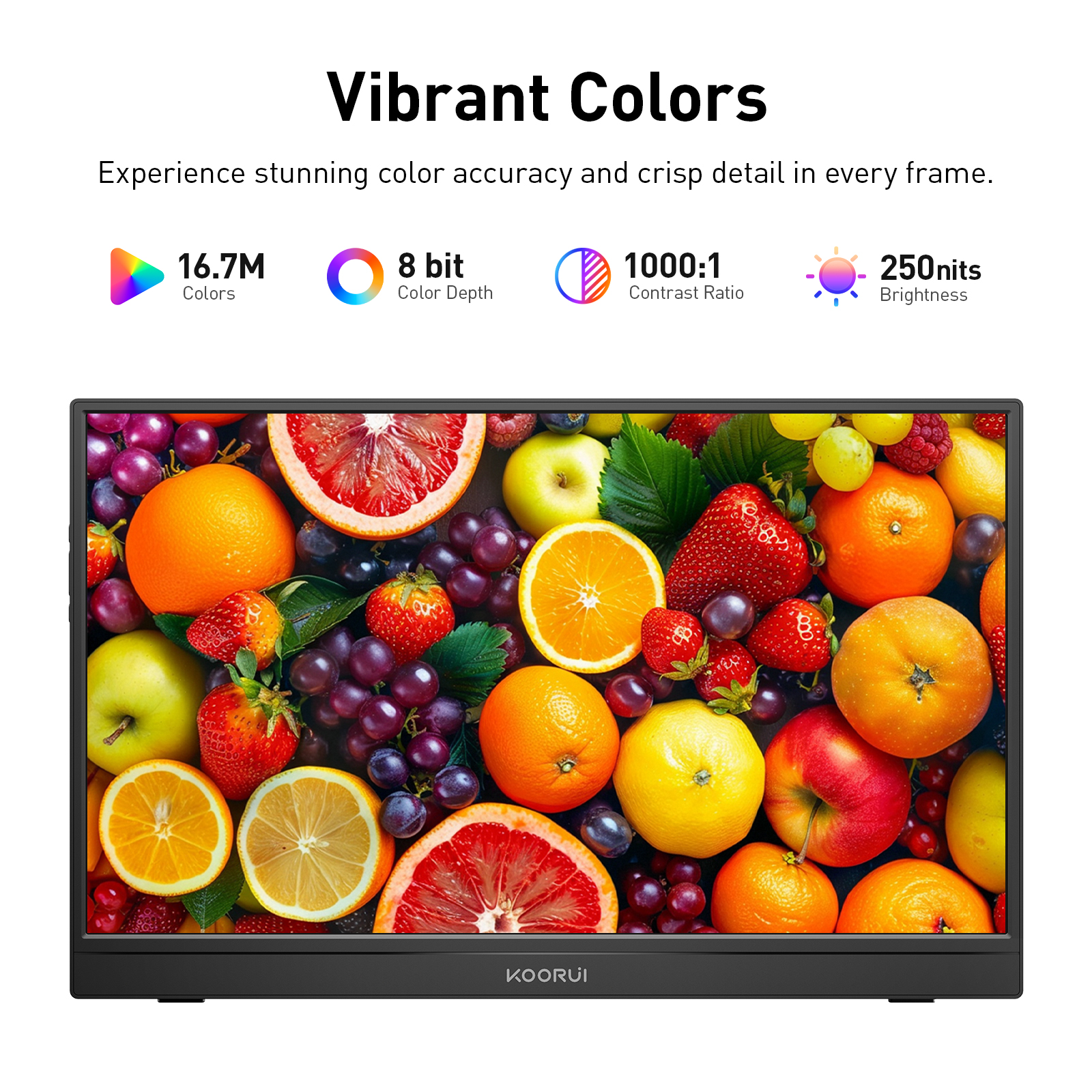 KOORUI 15.6 inch Portable Monitor FHD 1080P IPS External Display, Second Screen for Travel and Office, USB-C HDMI Gaming Monitor with Kickstand & Speakers for Laptop PC