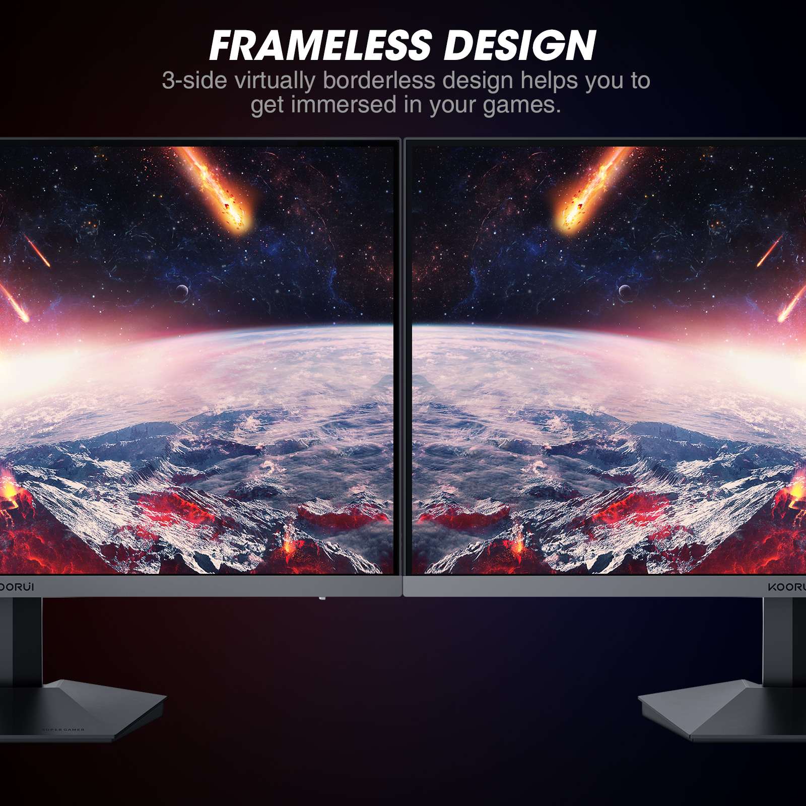 KOORUI 27 Inch 240Hz Gaming Monitor, FHD 1080P, 1ms, VA, DCI-P3 90%, Adaptive Sync, HDMI/DP