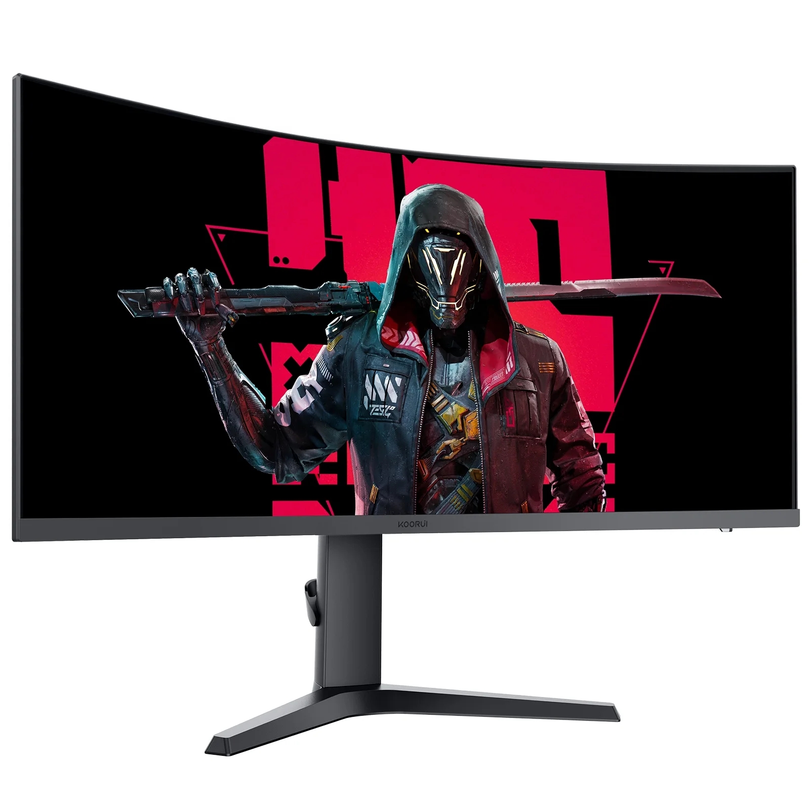 KOORUI 34'' Ultra Curved Gaming Monitor 165HZ, 1ms, WQHD(3440 * 1440), 21:9, Tilt/Height Adjust, HDMI, Display Port, Black