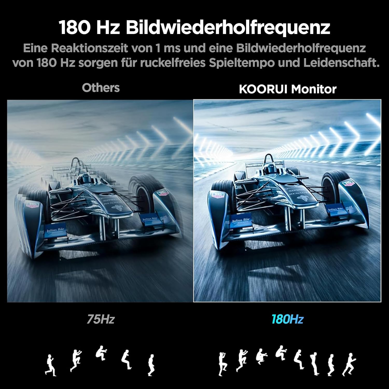 KOORUI 27 Inch Curved Gaming Monitor, FHD 1080p, 1ms Response Time, 180Hz Refresh Rates, HDMI 2.0/DP 1.2, 250cd/m² Brightness