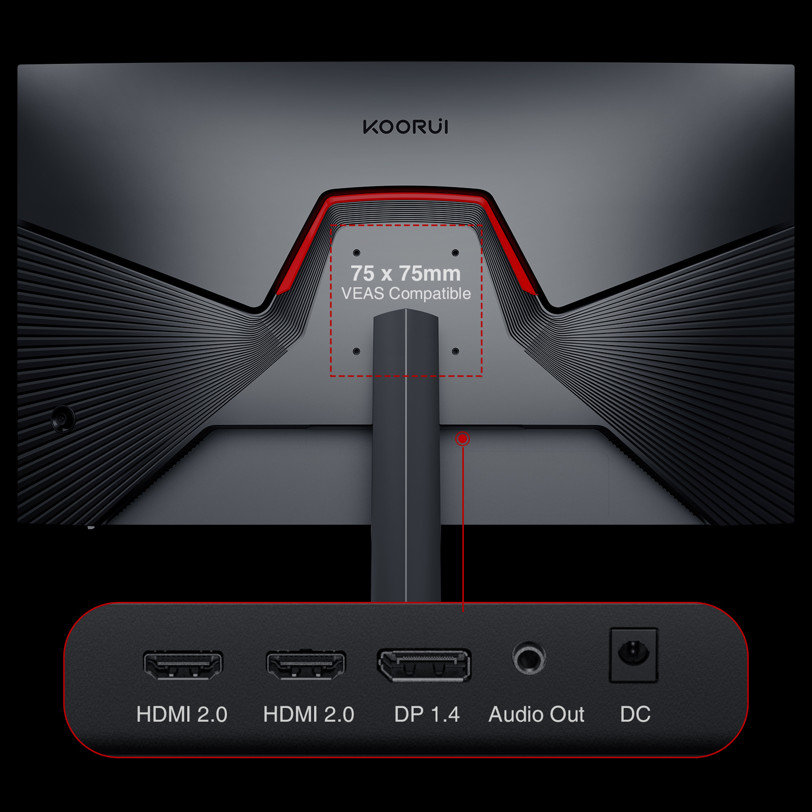 KOORUI 27 Inch Full HD Gaming Monitor 240hz, 1ms, DCI-P3 90% Color Gamut, Adaptive Sync (1920 x 1080, HDMI, DisplayPort) Black