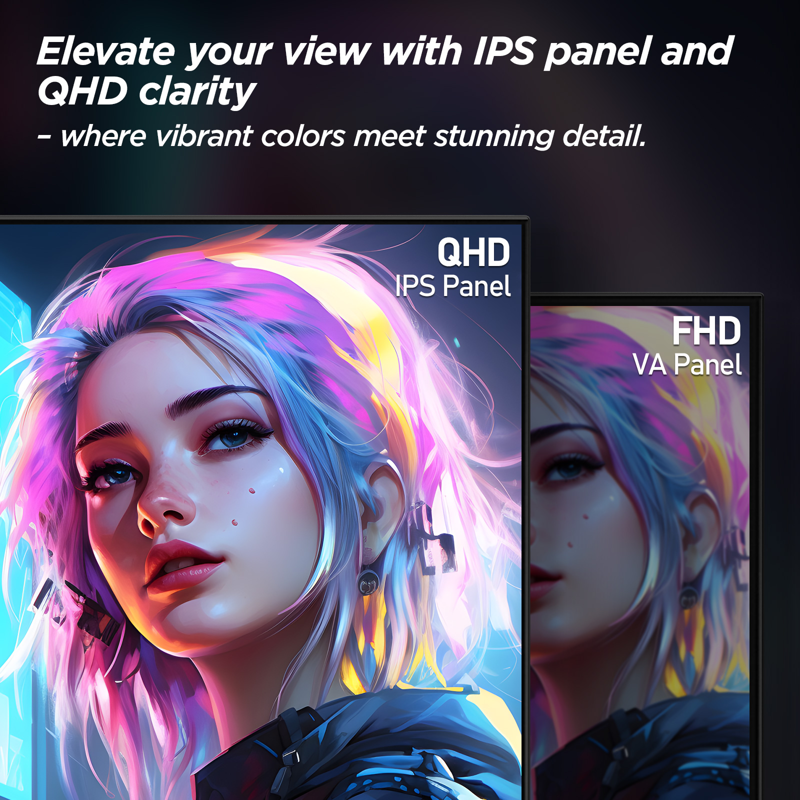 KOORUI 27 Inch Gaming Monitor, 2K Computer Monitors, QHD 1440P, IPS,1ms, Adpitive Sync, HDMI (144Hz), DisplayPort(170Hz), HDR 400, DCI-P3 90%, Height Adjustable, Rotatable