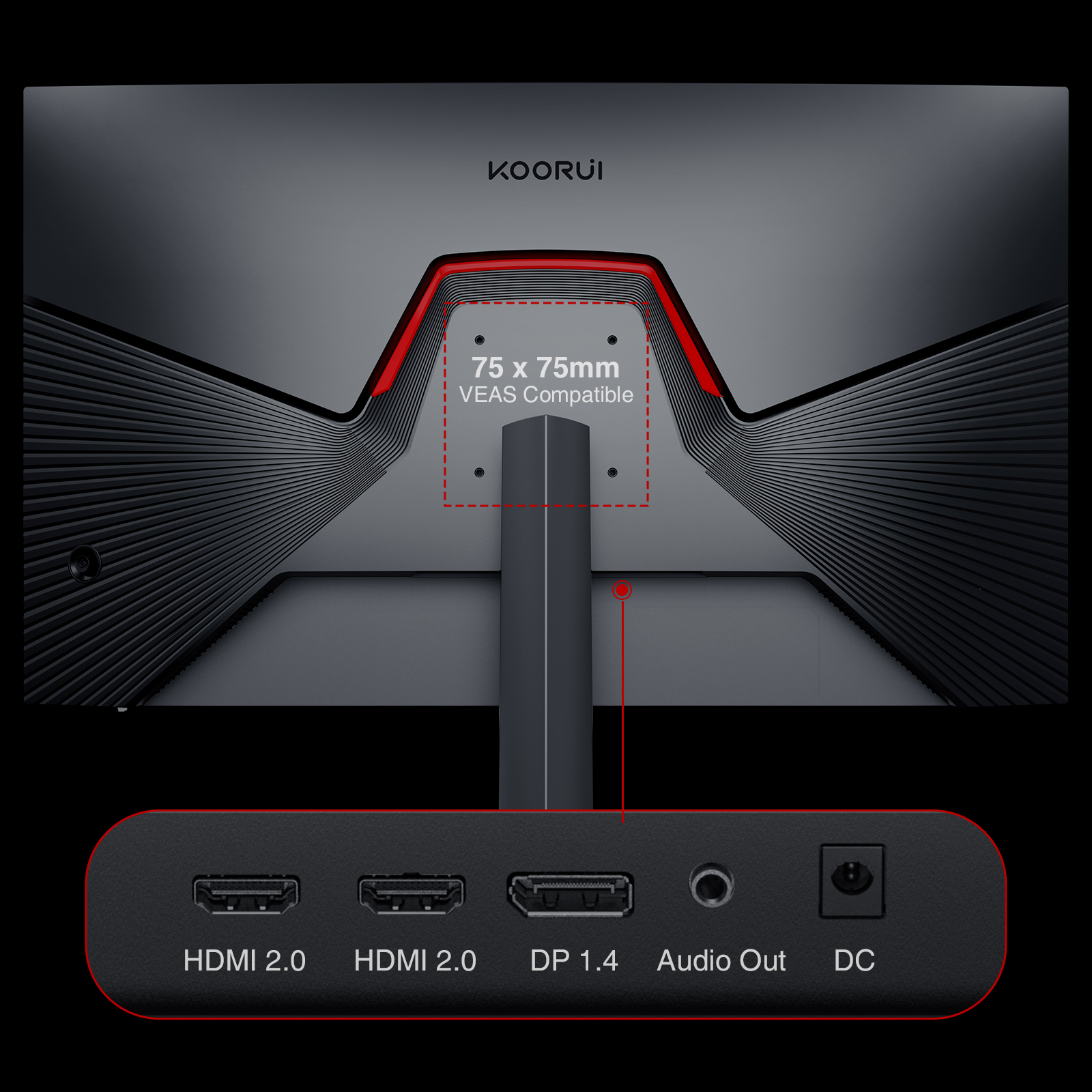 KOORUI 27 Inch 240Hz Gaming Monitor, FHD 1080P, 1ms, VA, DCI-P3 90%, Adaptive Sync, HDMI/DP
