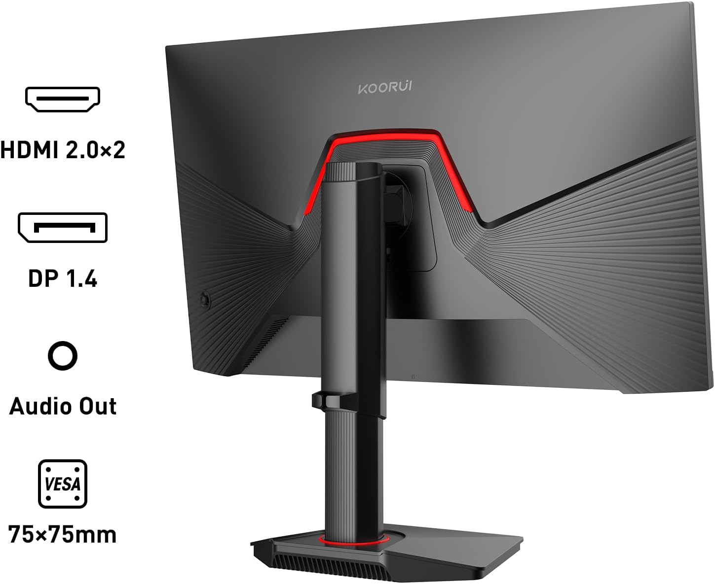 KOORUI Gaming Monitor, 27" Fast IPS Computer Monitor, 320Hz QHD HDR400 Display, 1ms PC Screen, 98% DCI-P3 Color Gamut, Adaptive Sync, Ultra Slim Frame, VESA Mountable, HDMI 2.0, DP 1.4, G2721E
