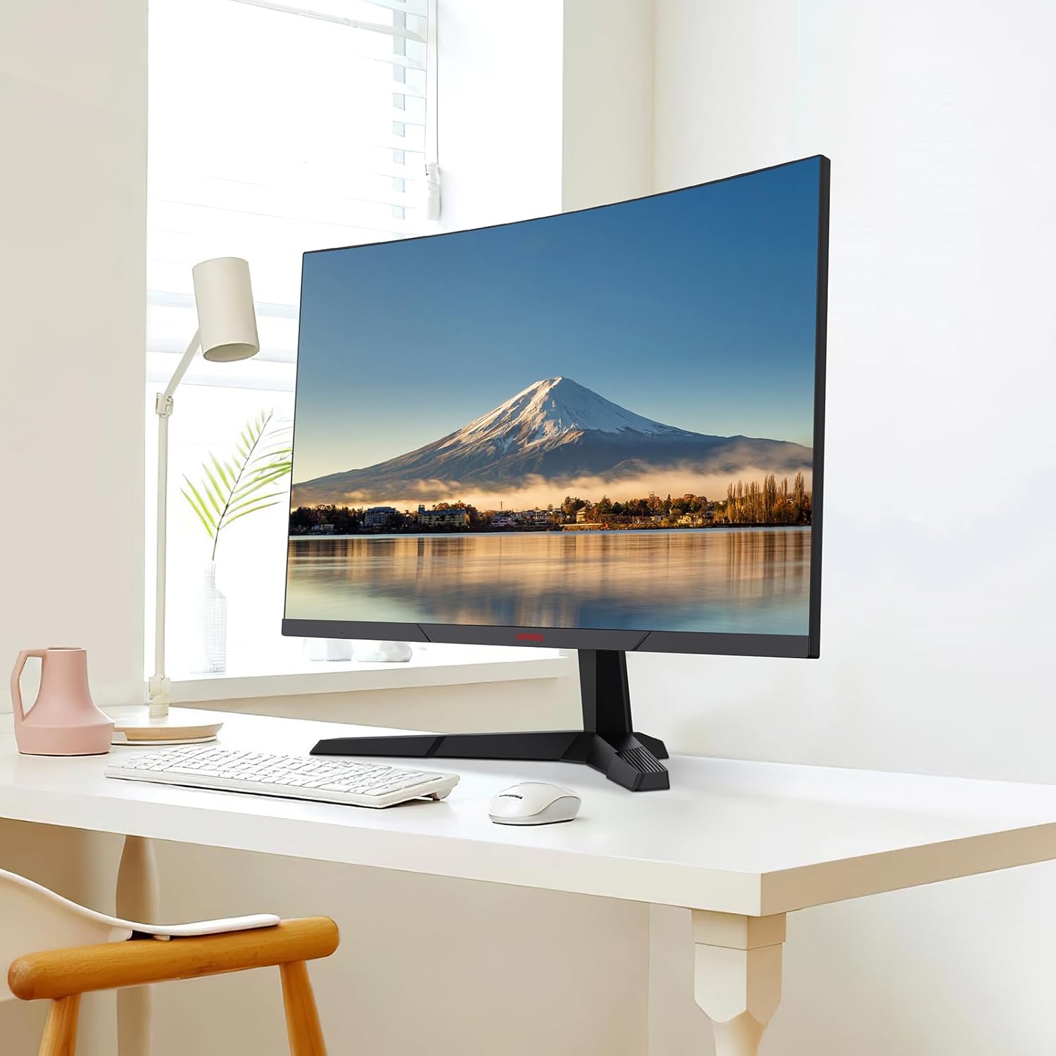 KOORUI 27 Inch Curved Gaming Monitor, FHD 1080p, 1ms Response Time, 180Hz Refresh Rates, HDMI 2.0/DP 1.2, 250cd/m² Brightness