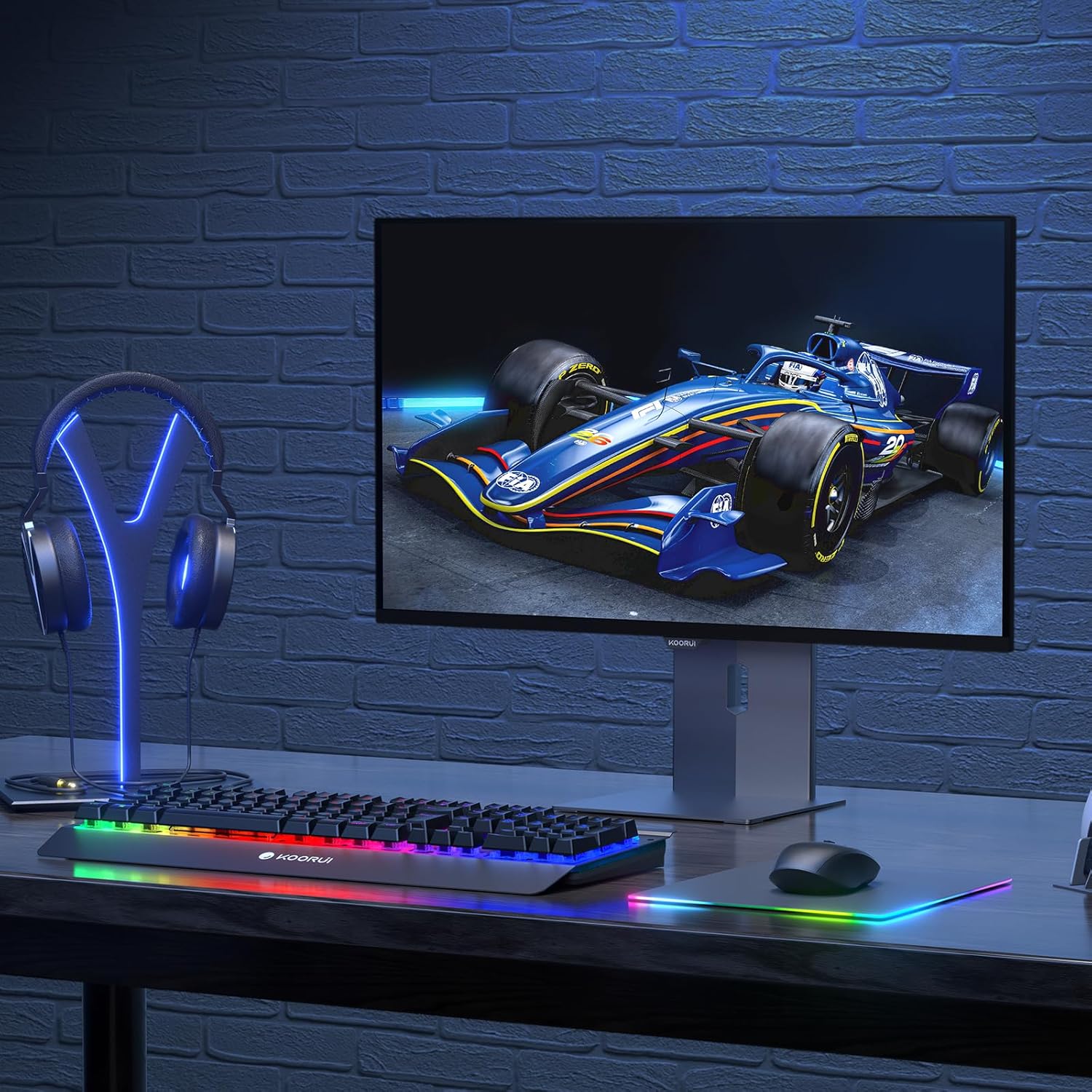 KOORUI 27 inch OLED Gaming Monitor, 240Hz Monitor, 0.03ms, 1440p AdaptiveSync Compatible, 99% DCI-P3, Height/Pivot/Tilt/Swivel Adjustability, HDMI 2.0, DisplayPort 1.4, VESA, Black, S2721XO