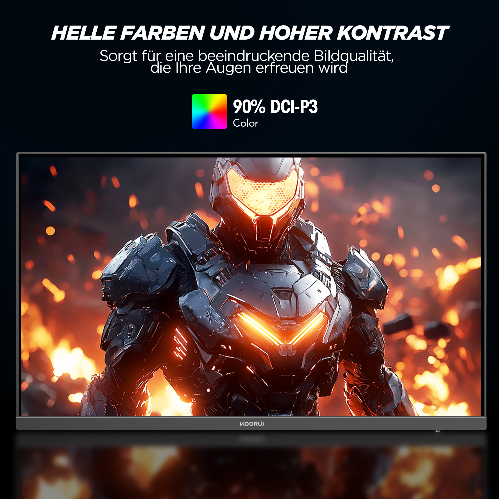 KOORUI G2711P 27 Zoll Gaming Monitor, 1ms 200Hz FHD IPS HDR400 PC Bildschirm, 100% SRGB Adaptive Sync VESA 75x75mm