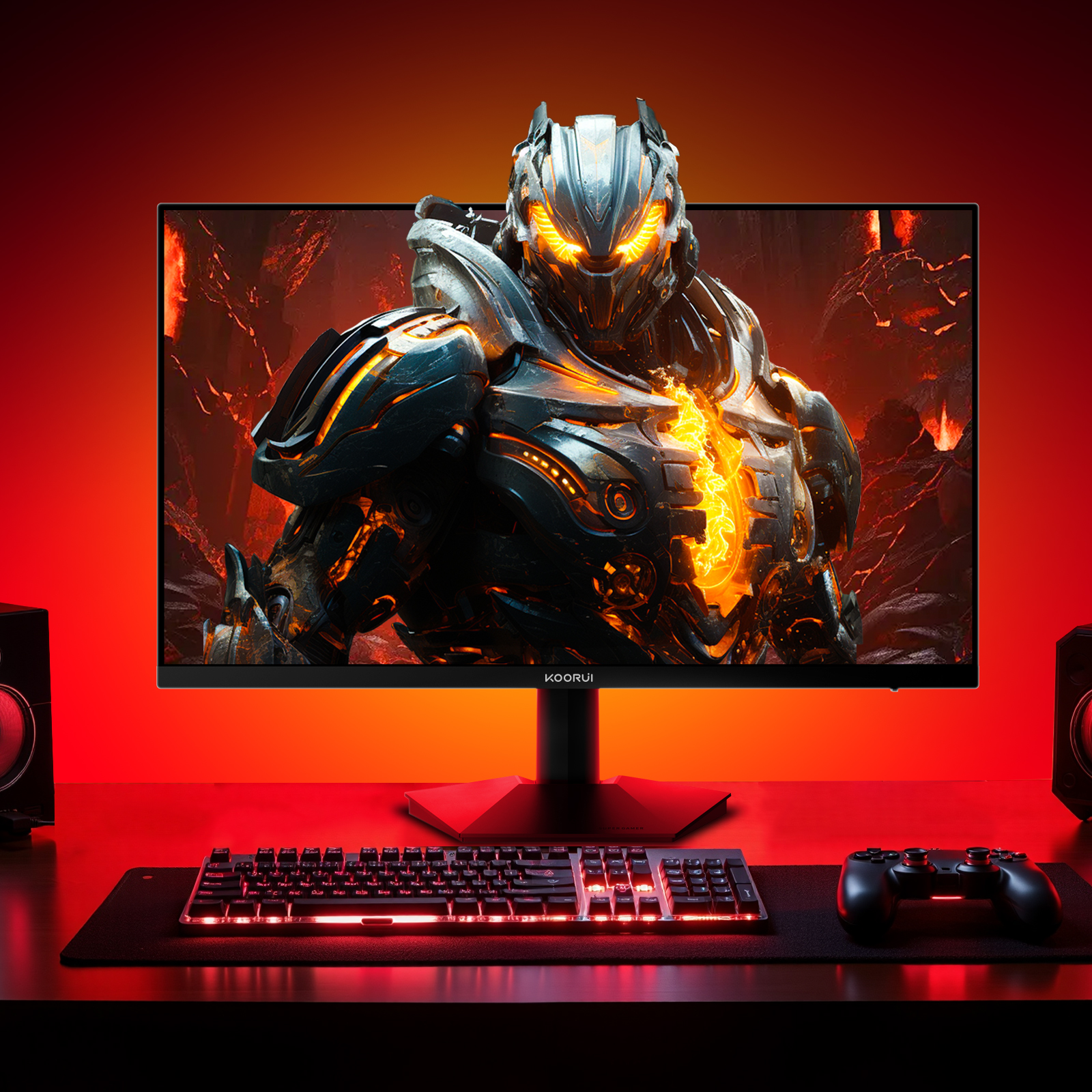 KOORUI 27 inch Gaming Monitor QHD (2560x1440),1440P,260Hz Refresh Rate,3-Sided Frameless,Adaptive Sync, VESA, Support DP & HDMI