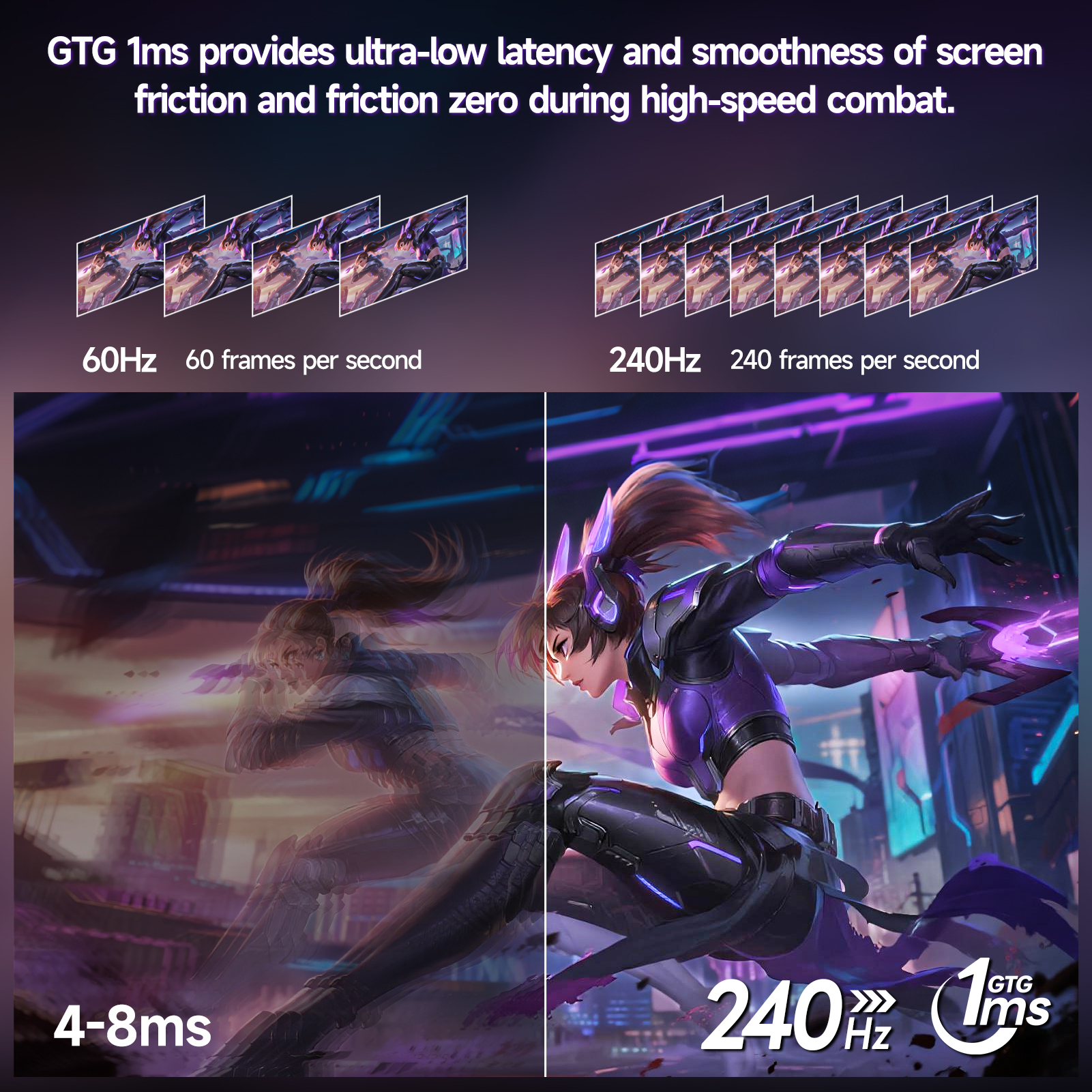 KOORUI 24.5 inch 240hz Gaming Monitor FHD 1080p, IPS Panel, 1ms Response Time, Adaptive sync 3-Sided Frameless,Ultra Slim,VESA,DP HDMI G2511X