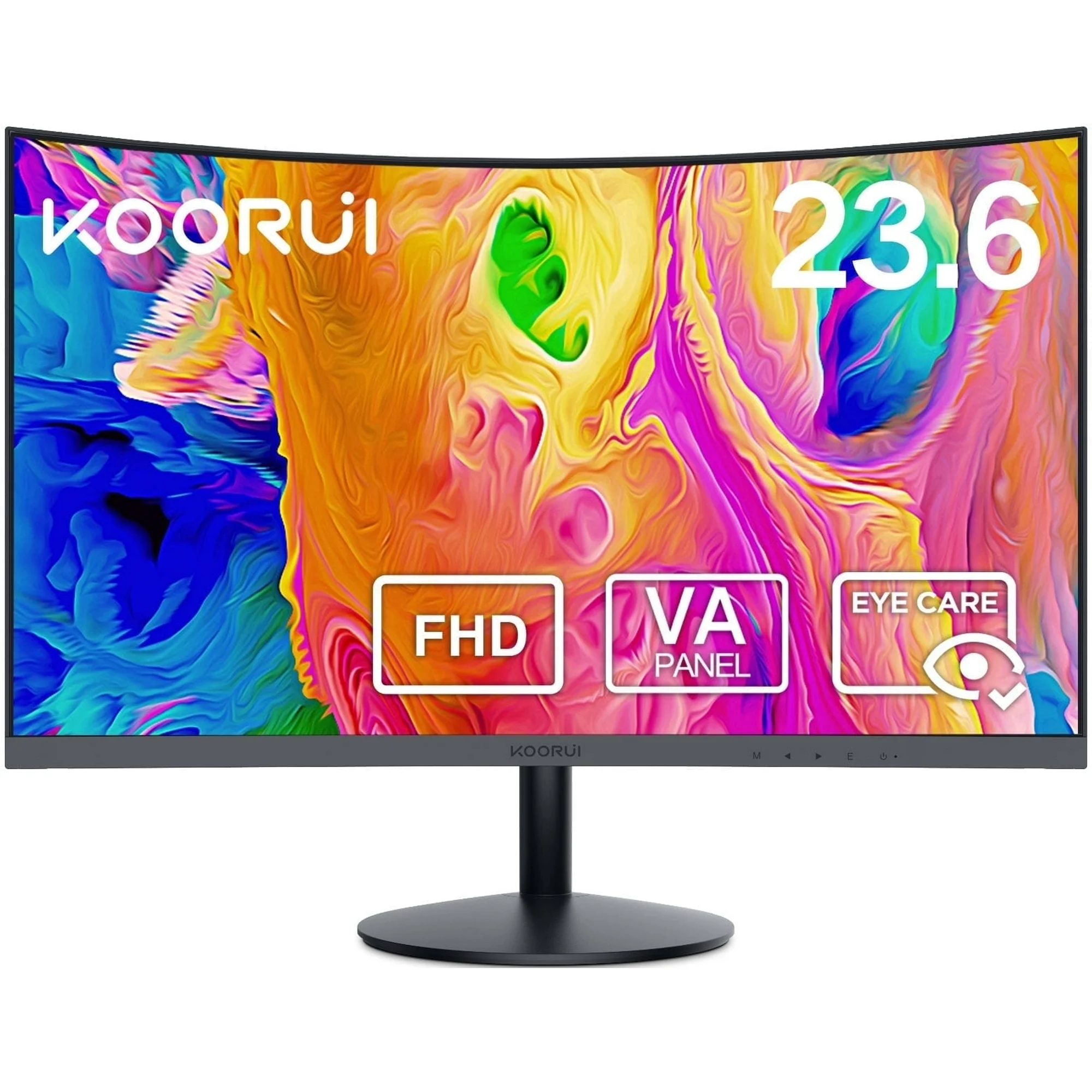 KOORUI 24 inch Curved Computer Monitor, FHD 1080P 75Hz Desktop Monitors for Computer, HDMI&VGA Ports, Eye Care