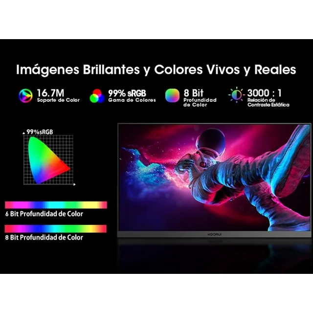 KOORUI 24.5'' 170Hz Gaming Monitor, 1080p FHD VA Display, 1ms, FreeSync & G-Sync Compatible, 2X HDMI& DisplayPort, sRGB 99%, VESA, Tilt Adjustable, Black