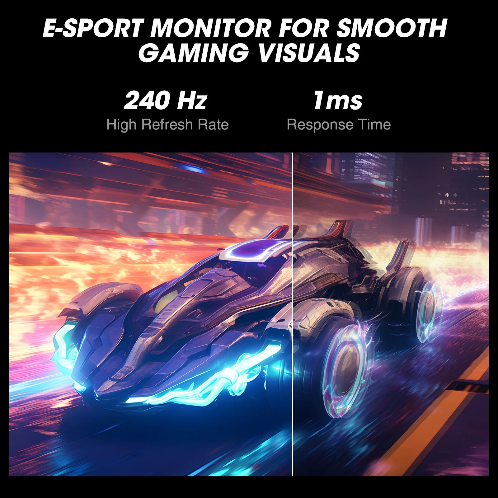 KOORUI 27'' 240hz, 1ms Gaming Monitor FHD(1920 x 1080), DCI-P3 90% Color Gamut, Adaptive Sync , HDMI, Black GN02