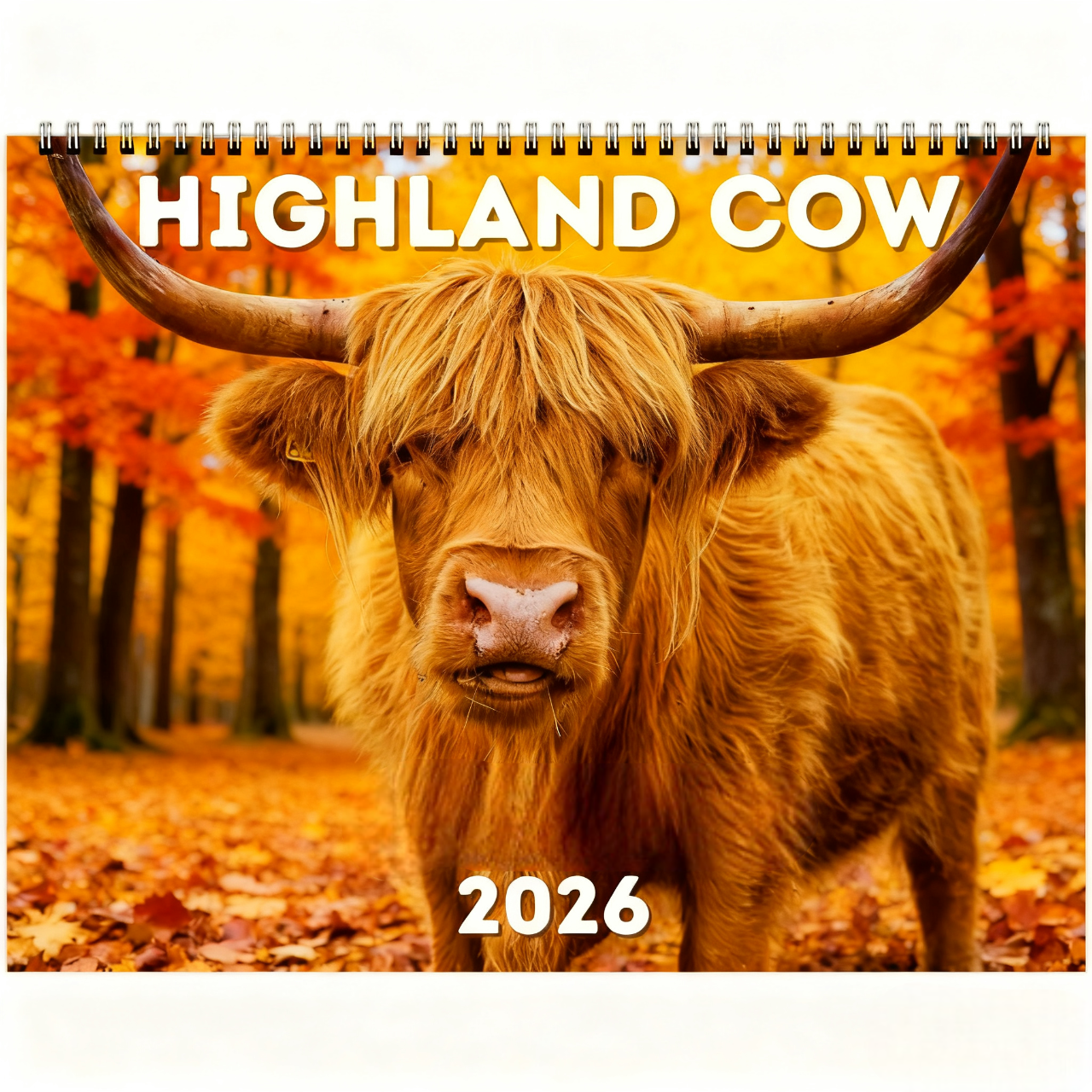 Highland Cow Wall Calendar 2026