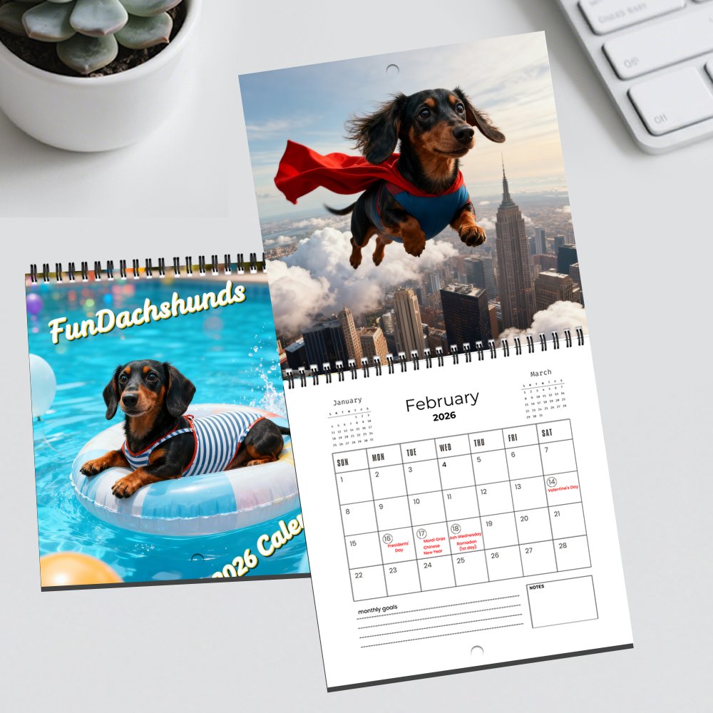 🔥🐶 2026 Funny Dachshund Dog Wall Calendar 