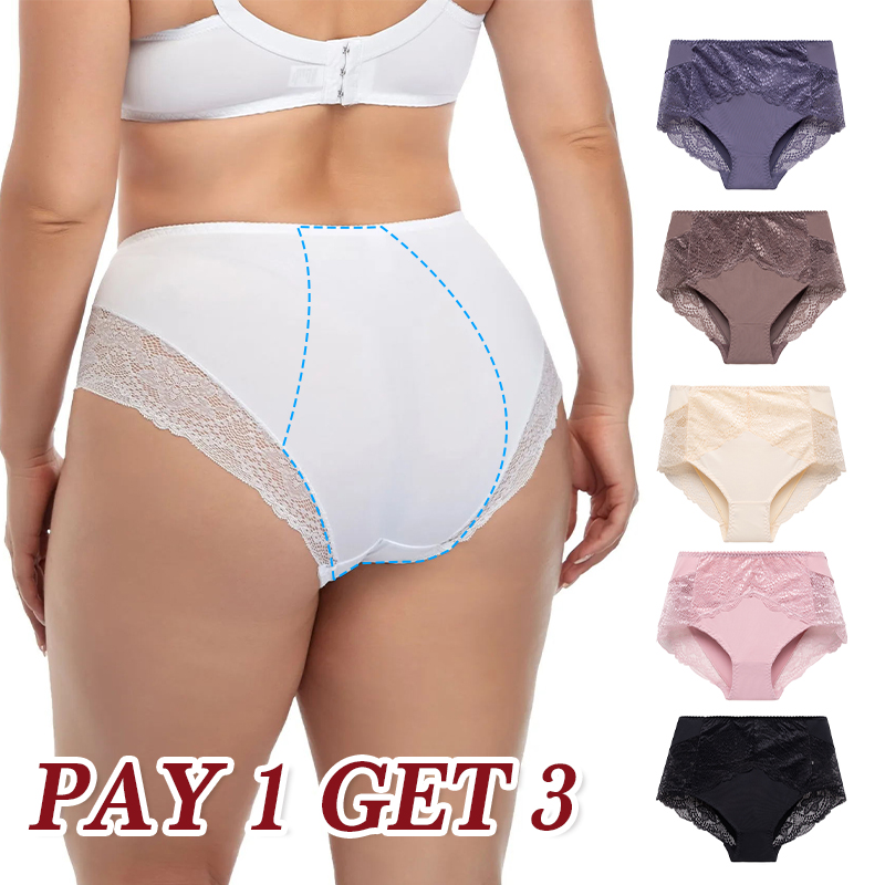 🎉PAY 1 GET 3 (Packs) _ Mid High Waist plus size Comfort Elastic Women Underwear Panties