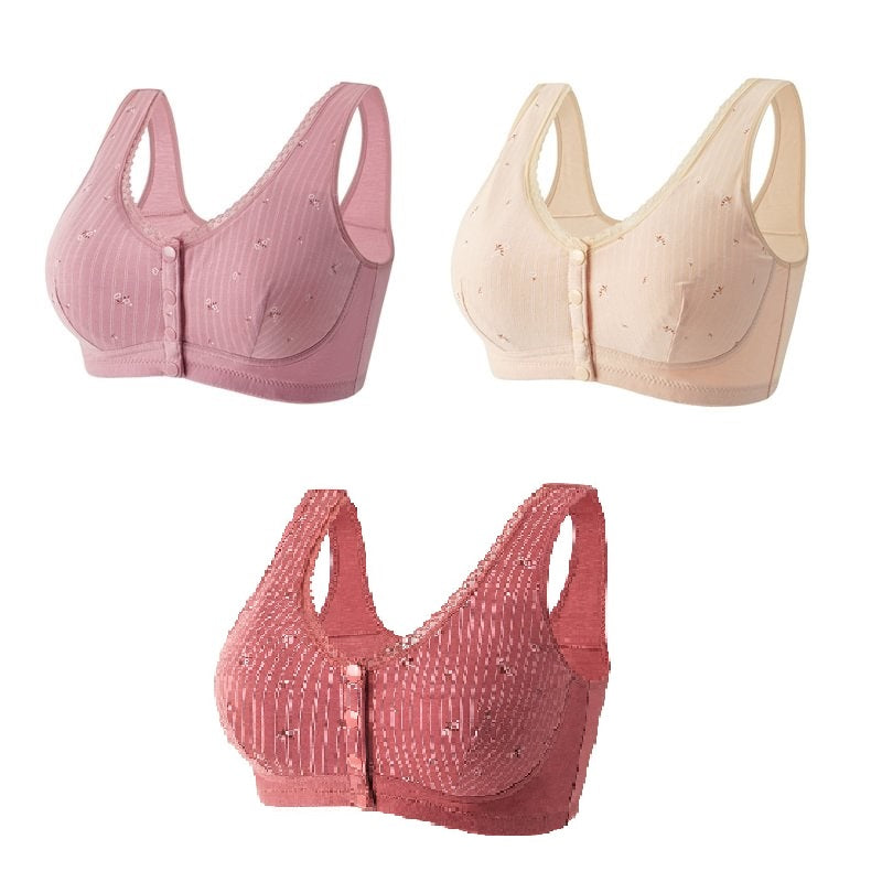 🎉Pay 1 get 3_Premium Front Closure Cotton Bra Design 