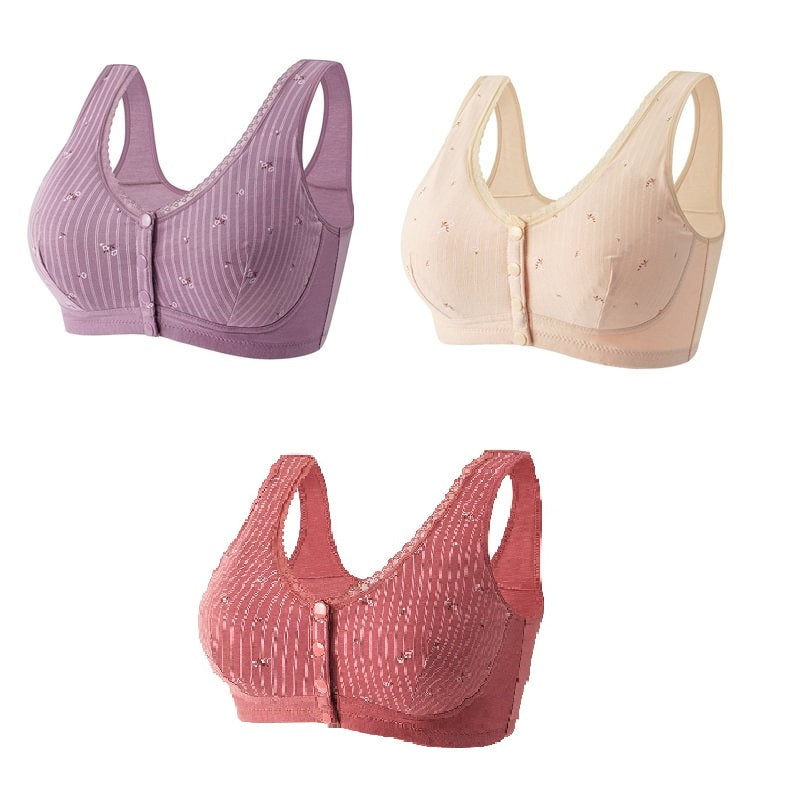 🎉Pay 1 get 3_Premium Front Closure Cotton Bra Design 