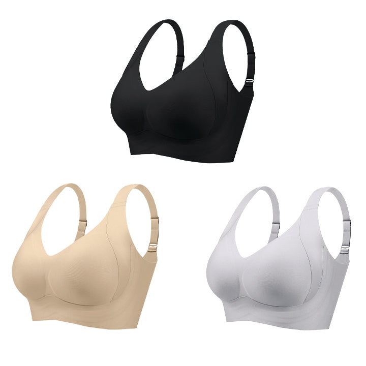Daily Comfort Wireless Shaper Bra-Black+Grey+Skin