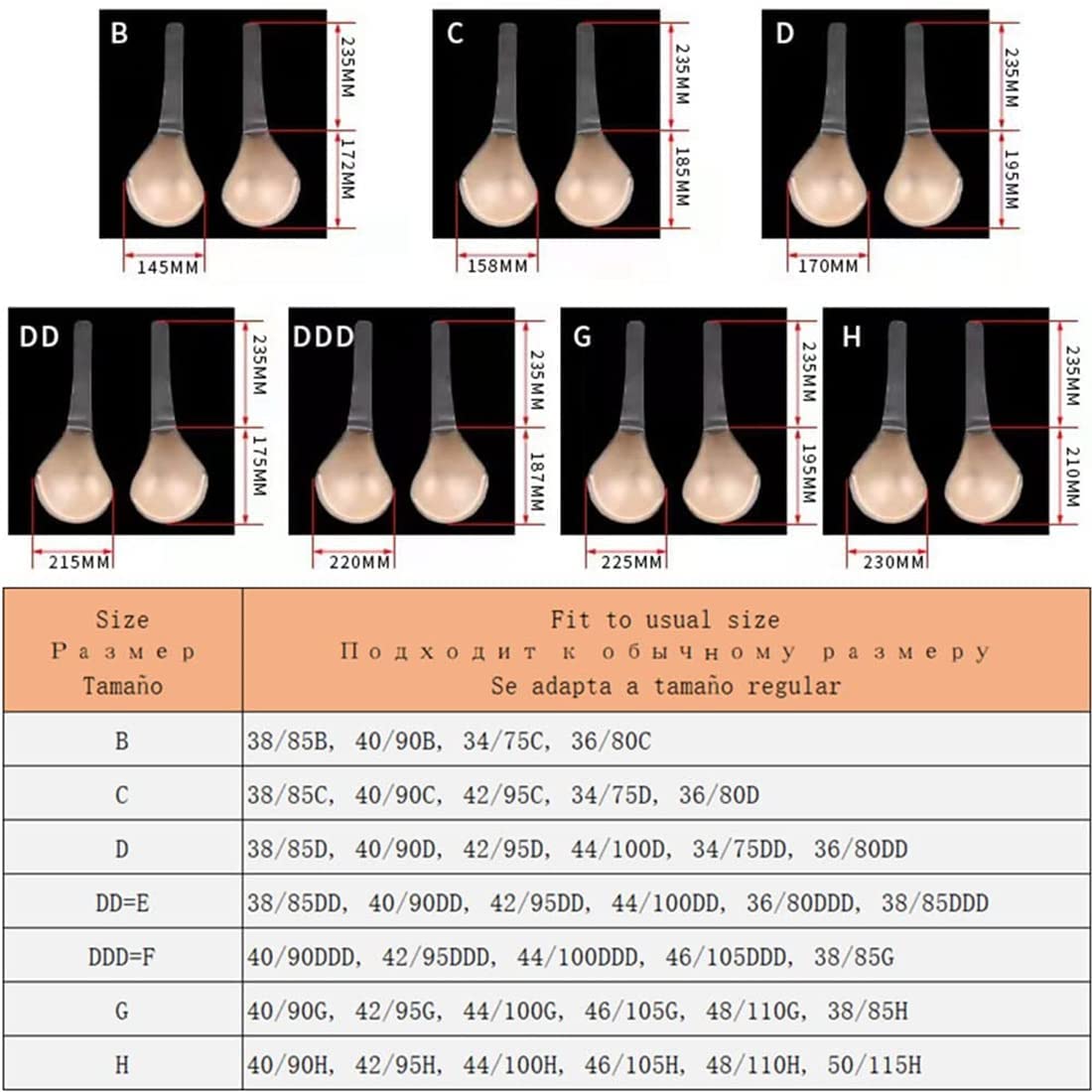 🎉Extra Large Sizes A-H_Comfortable Silicone Lift 