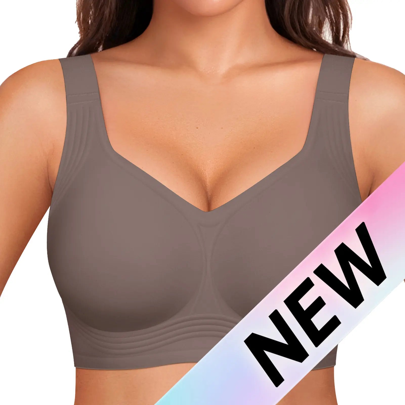 Women Jelly Bras Wirefree Full Coverage No Underwire Everyday Bras Comfortable Wireless Padded Tshirt Bra