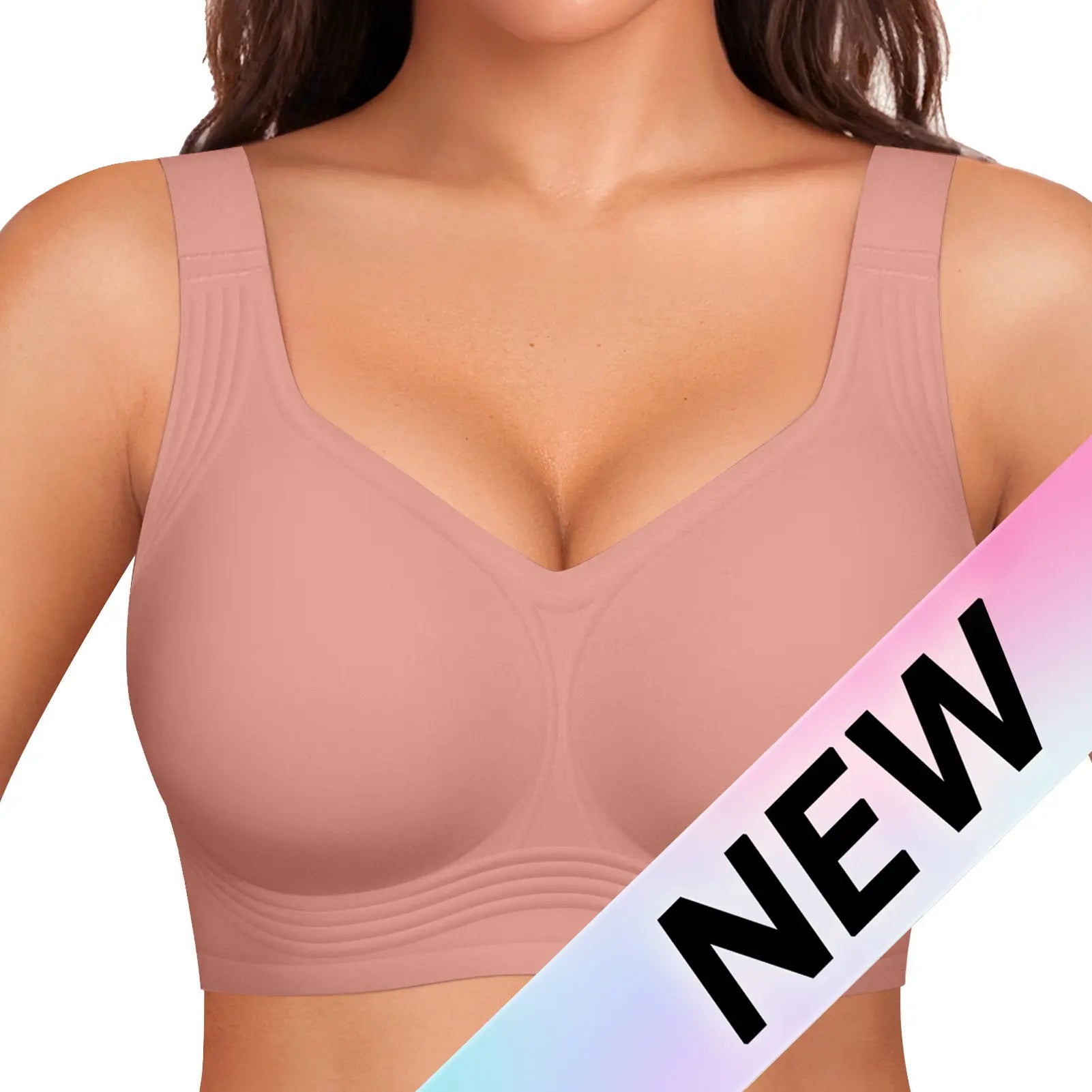 Women Jelly Bras Wirefree Full Coverage No Underwire Everyday Bras Comfortable Wireless Padded Tshirt Bra
