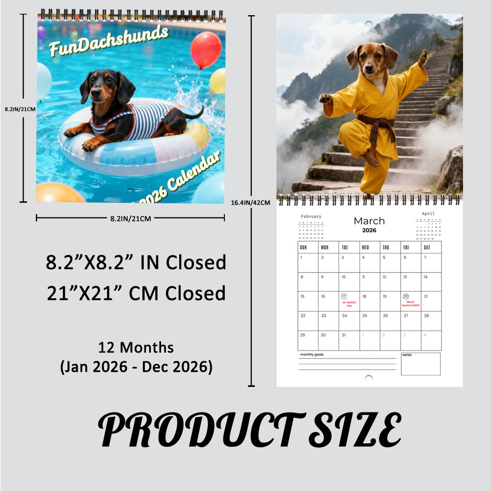 🔥🐶 2026 Funny Dachshund Dog Wall Calendar 
