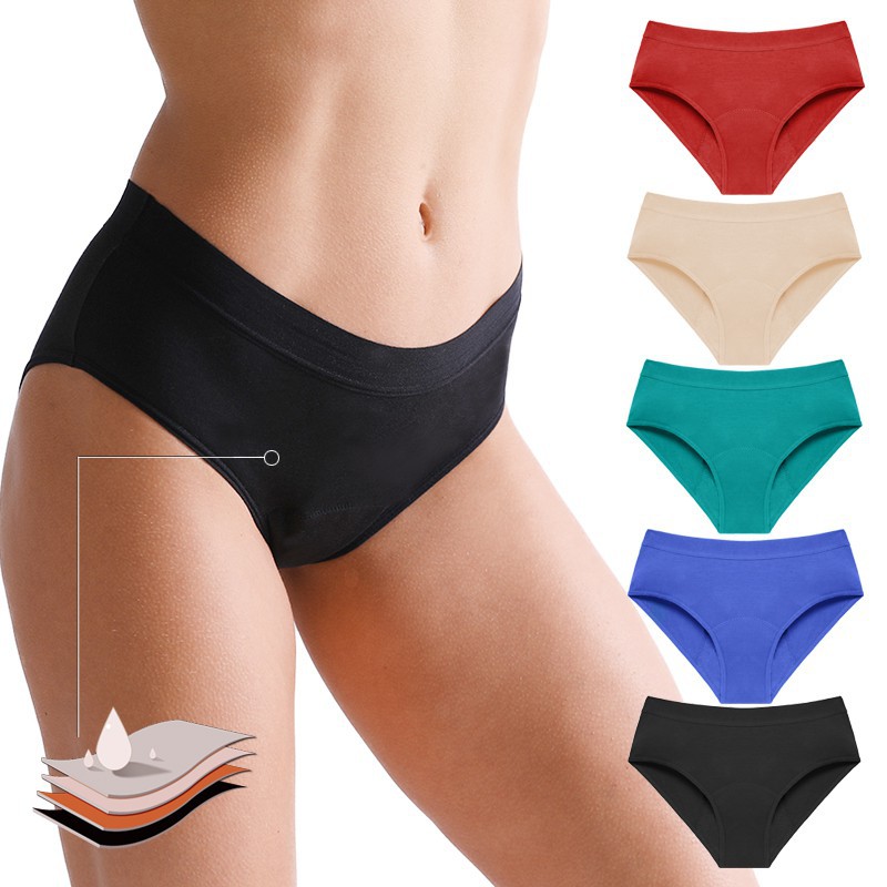 🔥BUY 3 GET 2 FREE_Large size sexy multi-color bamboo fiber four-layer menstrual underwear