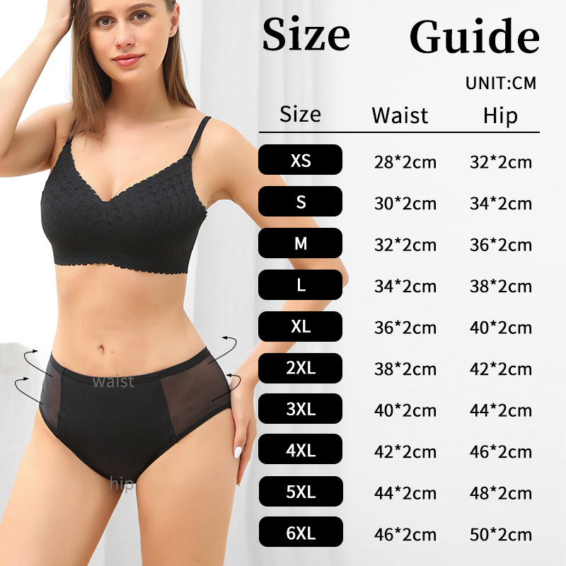 💃3-pack_Four-layer menstrual women's lace underwear