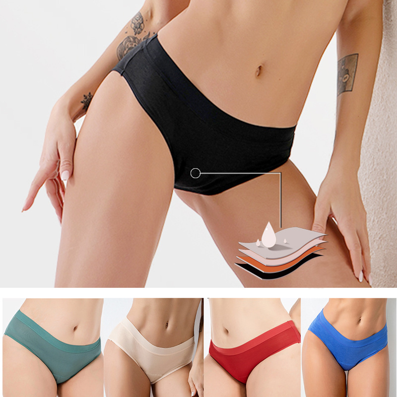🔥BUY 3 GET 2 FREE_Large size sexy multi-color bamboo fiber four-layer menstrual underwear