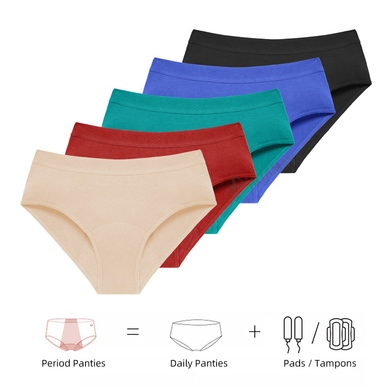 🔥BUY 3 GET 2 FREE_Large size sexy multi-color bamboo fiber four-layer menstrual underwear