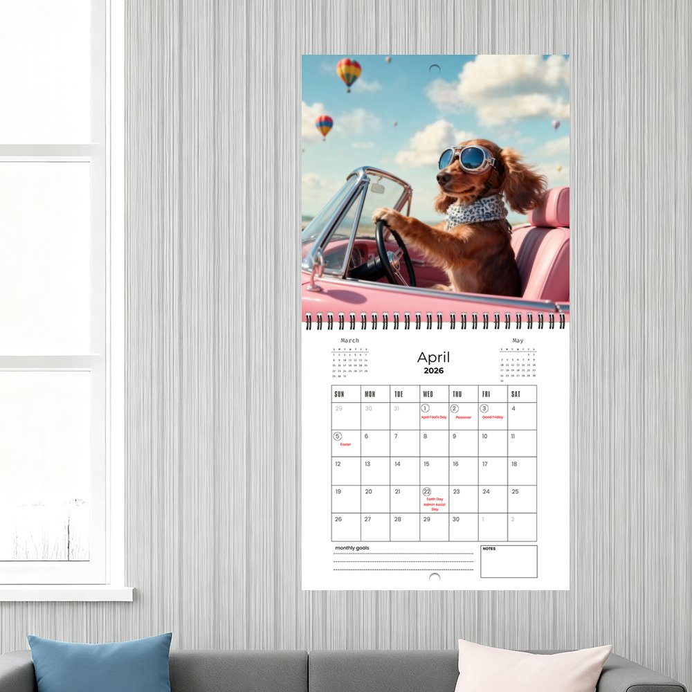 🔥🐶 2026 Funny Dachshund Dog Wall Calendar 