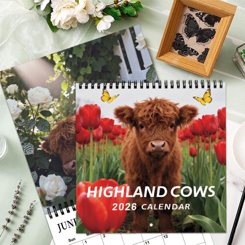 Highland Cow 2026 Wall Calendar