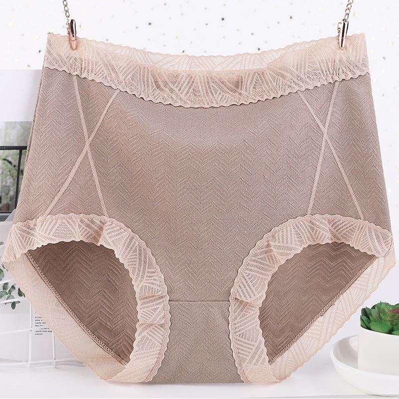 🔥buy 2 get 2 free-Plus Size High Waist Lace Breathable Soft Cotton Underwear