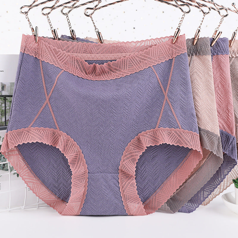 🔥buy 2 get 2 free-Plus Size High Waist Lace Breathable Soft Cotton Underwear