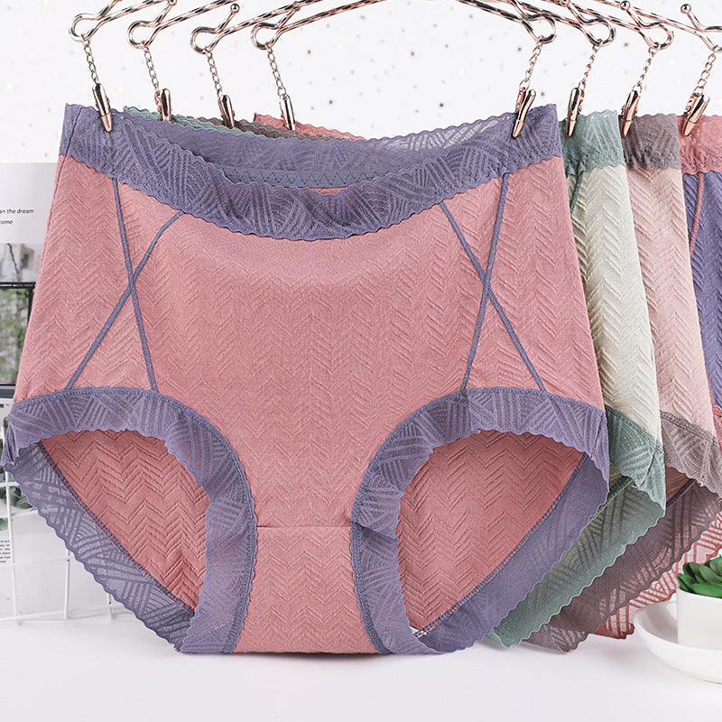🔥buy 2 get 2 free-Plus Size High Waist Lace Breathable Soft Cotton Underwear