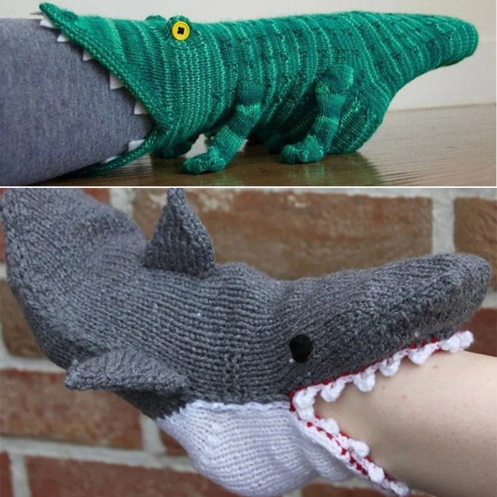 Kreative, wadenlange Weihnachtssocken mit Tiermotiven für Damen und Herren