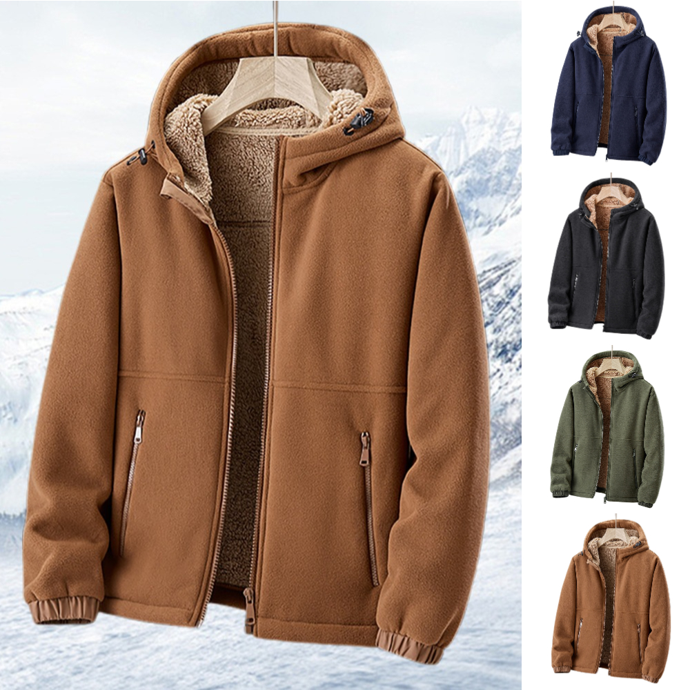 Warme verdickte Sherpa-Kapuzenjacke für Herren
