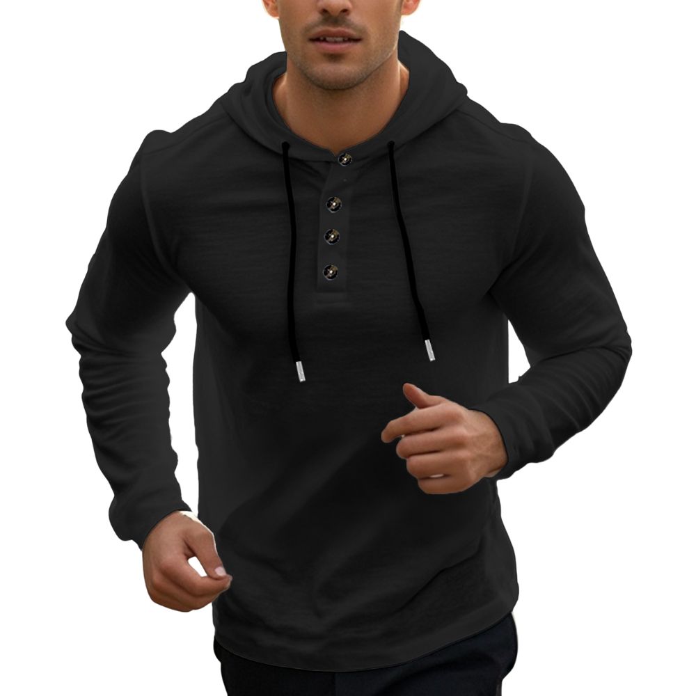 Lässiges Langarmshirt mit Kapuze für Herren aus Leinen