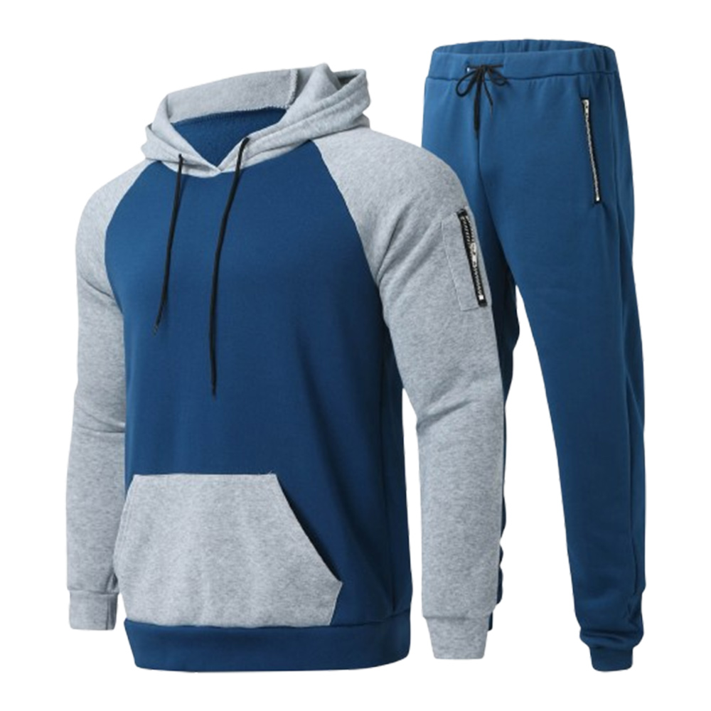Zweiteiliger Anzug aus Sport-Sweatshirt und Hose mit Farbblockdesign für Herren