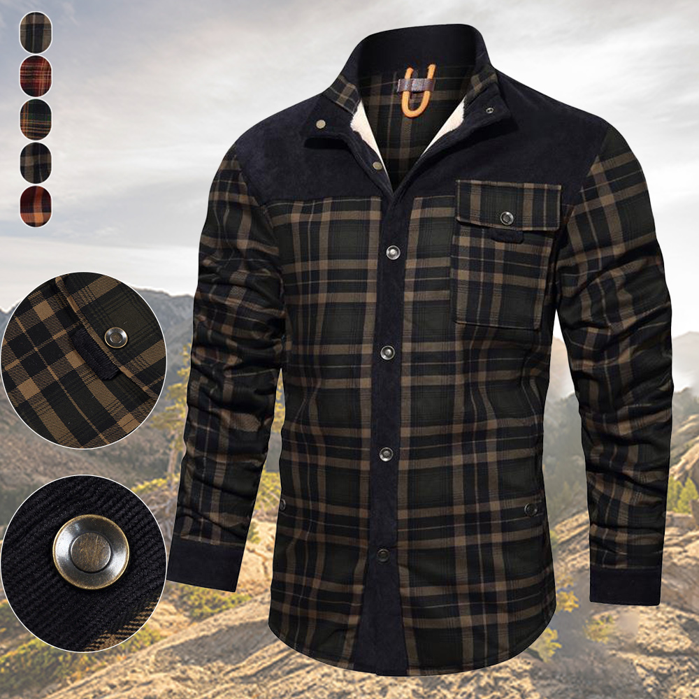 Kariertes Winterhemd und Fleecejacke für Herren
