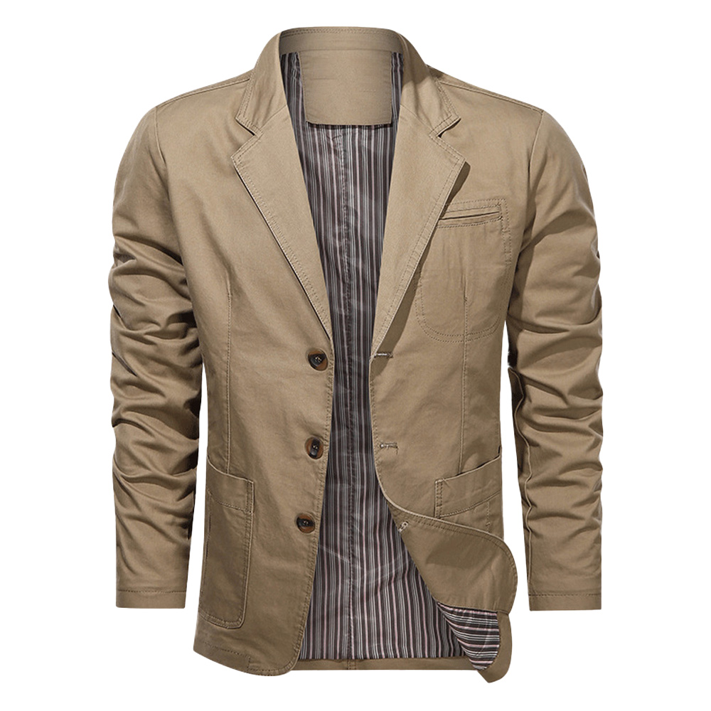 Einfarbige Business-Casual-Anzugjacke für Herren
